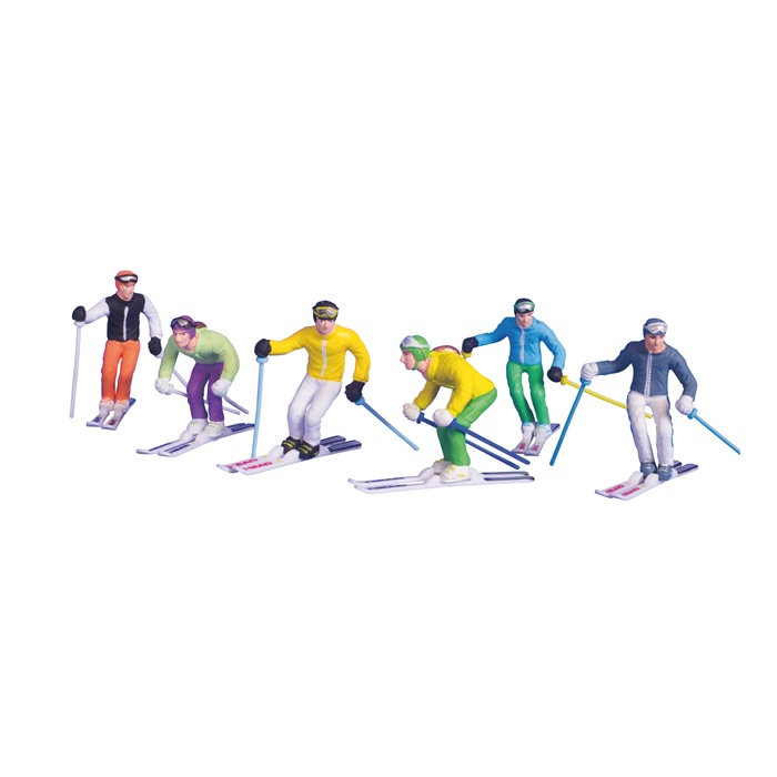 Набор из 6ти фигурок лыжников